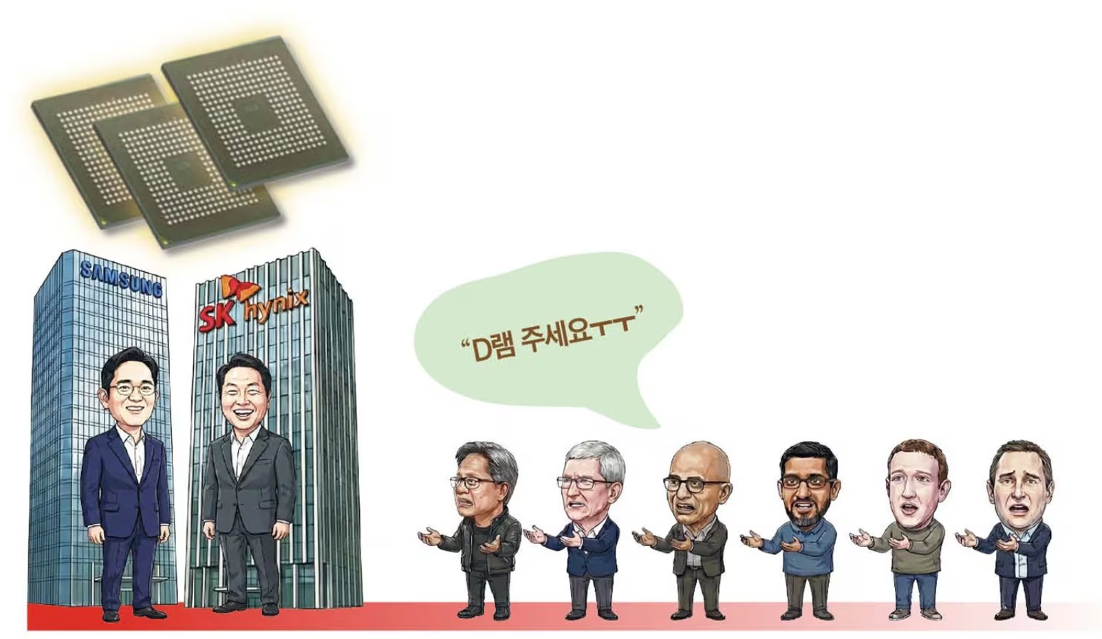 AI 시대, 보물 된 'K-D램'… 구글·MS·애플도 못 구해서 난리래요