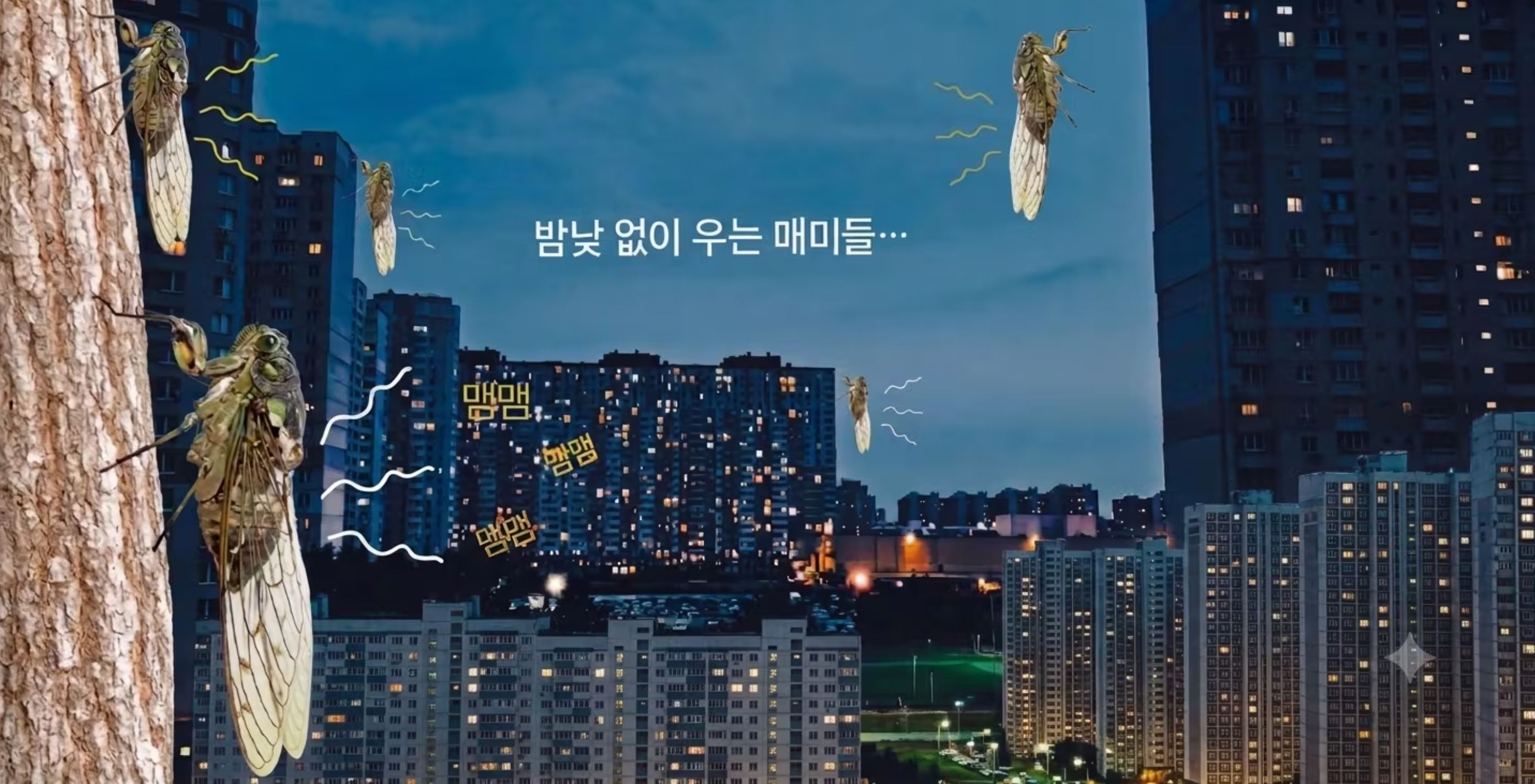도심 속 우렁찬 매미 소리에 귀뚜라미가 준다고?